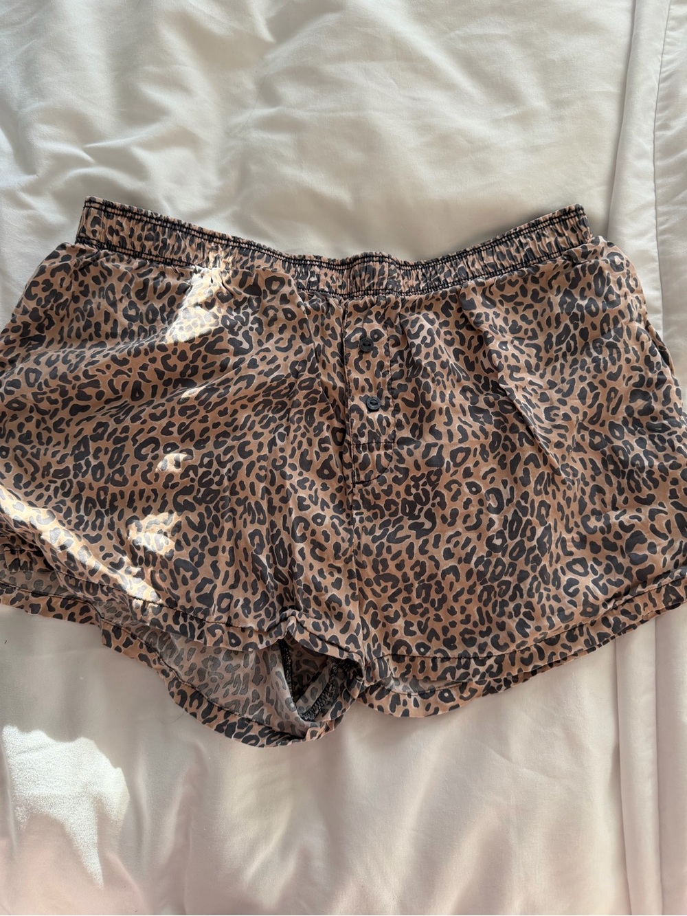 Victoria’s Secret PINK: Leopard Print Women's Sleep Shorts - Brown